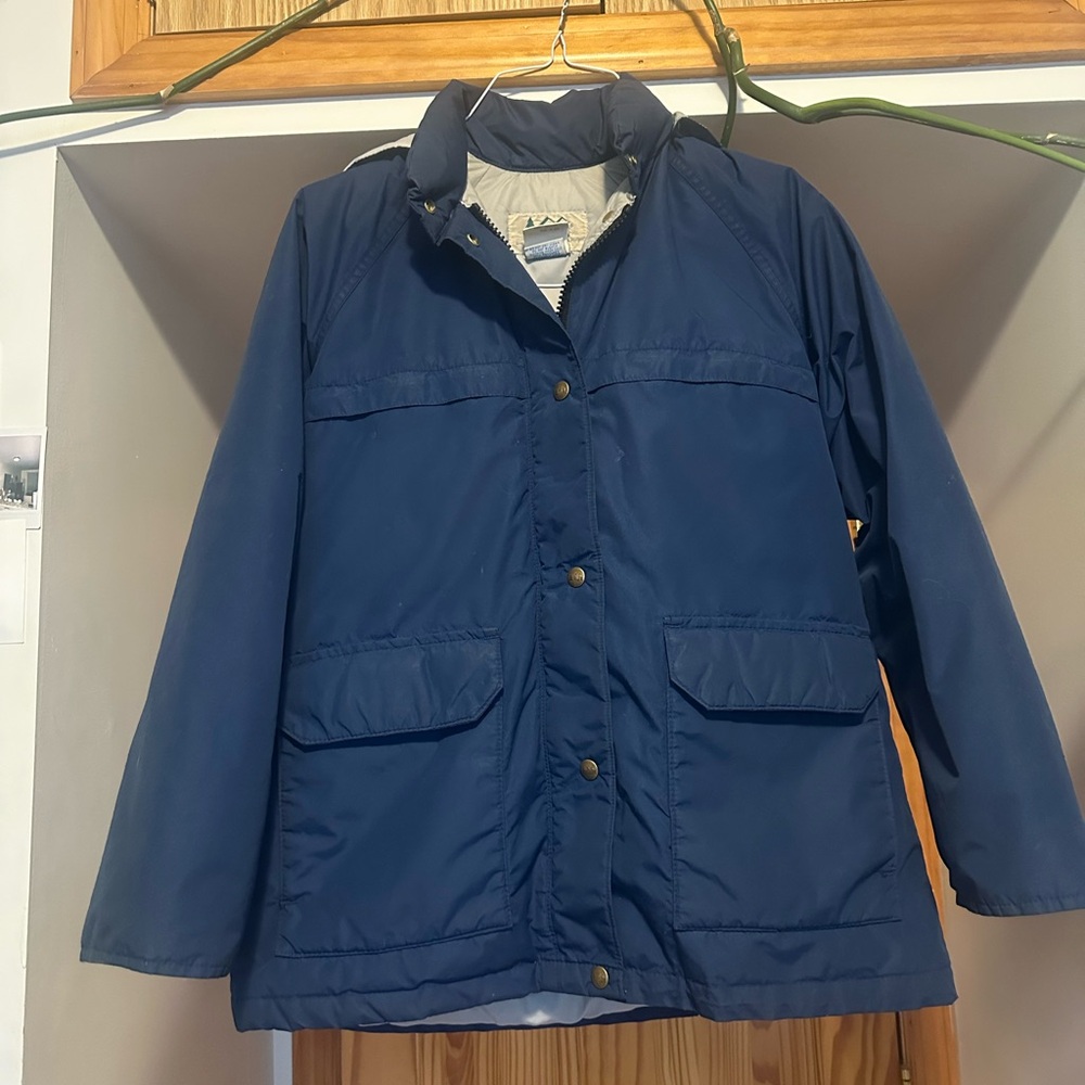 REI Vintage Outerwear Jacket with Hood Blue Size 10 Medium